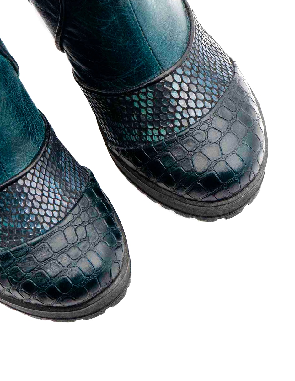 Bota abajo de la rodilla de piel para mujer 2