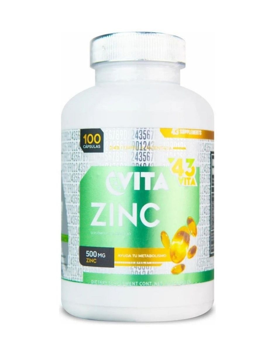 Suplemento deportivo zinc 43 con l-metionina 100 cápsulas con zinc Suplemento deportivo zinc 43 con l-metionina 100 cápsulas con zinc