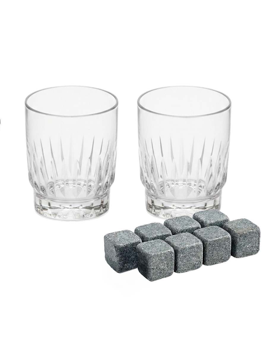 Set de vasos para whisky de vidrio con 2 piezas