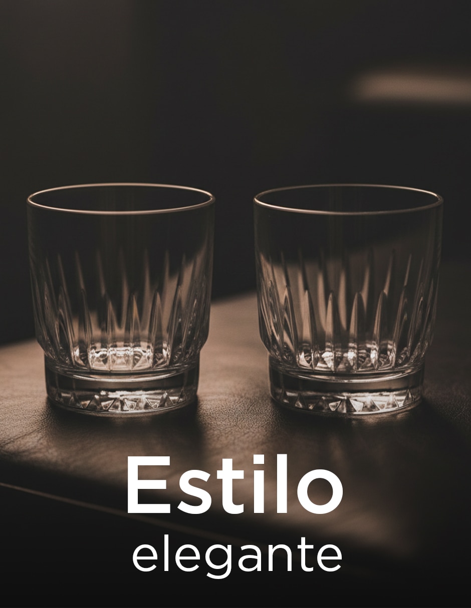 Set de vasos para whisky de vidrio con 2 piezas 2