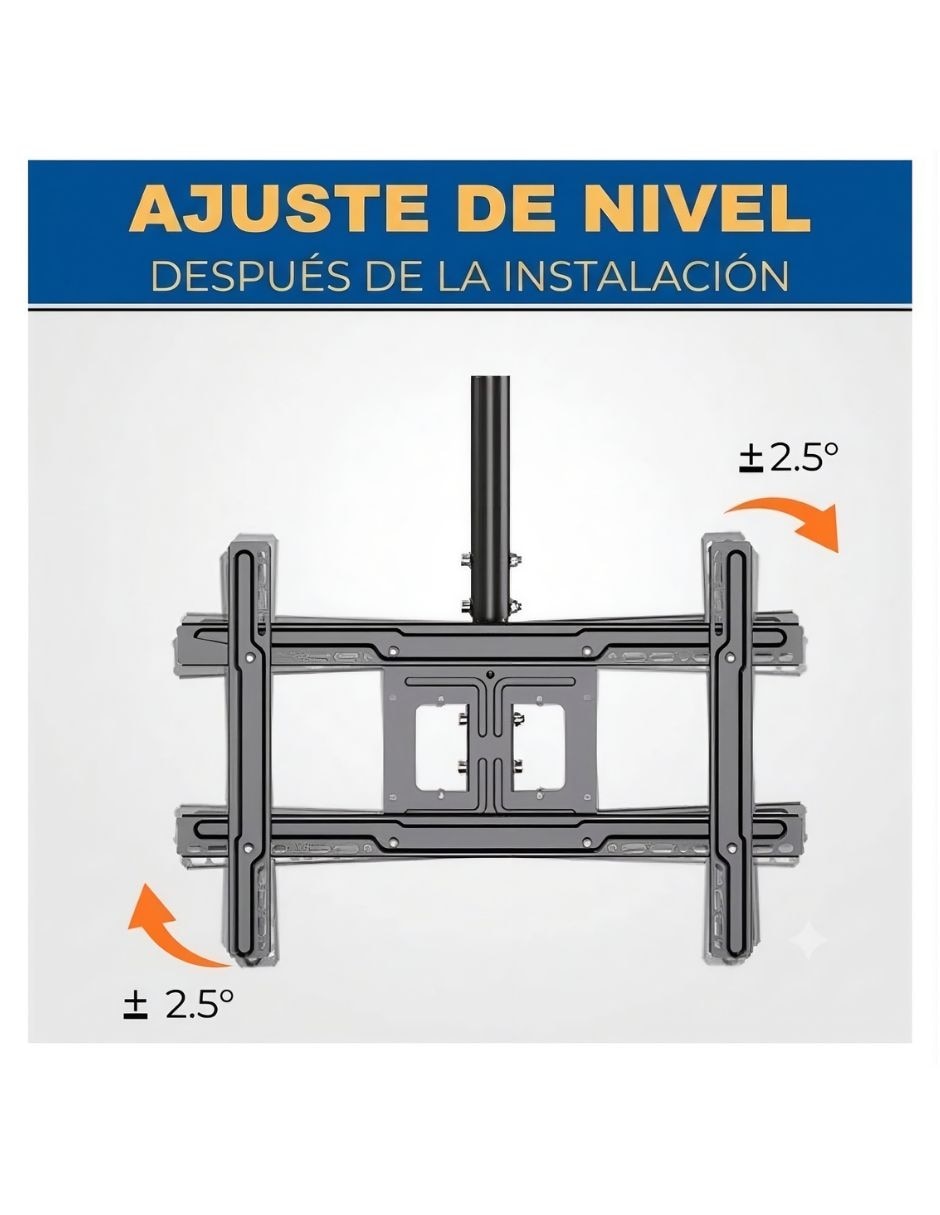 Soporte de techo north bayou para pantalla inclinable 32 - 80 pulgadas 4