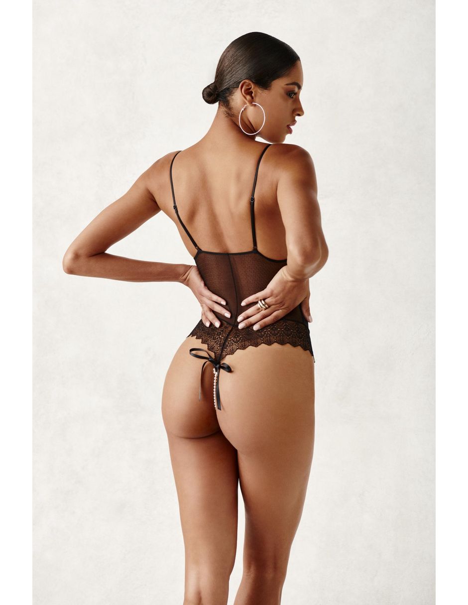 Body cuello con escote escote v para mujer 7