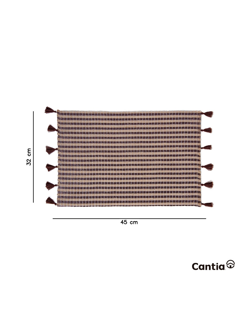 Set mantel individual rectangular de yute Cantia