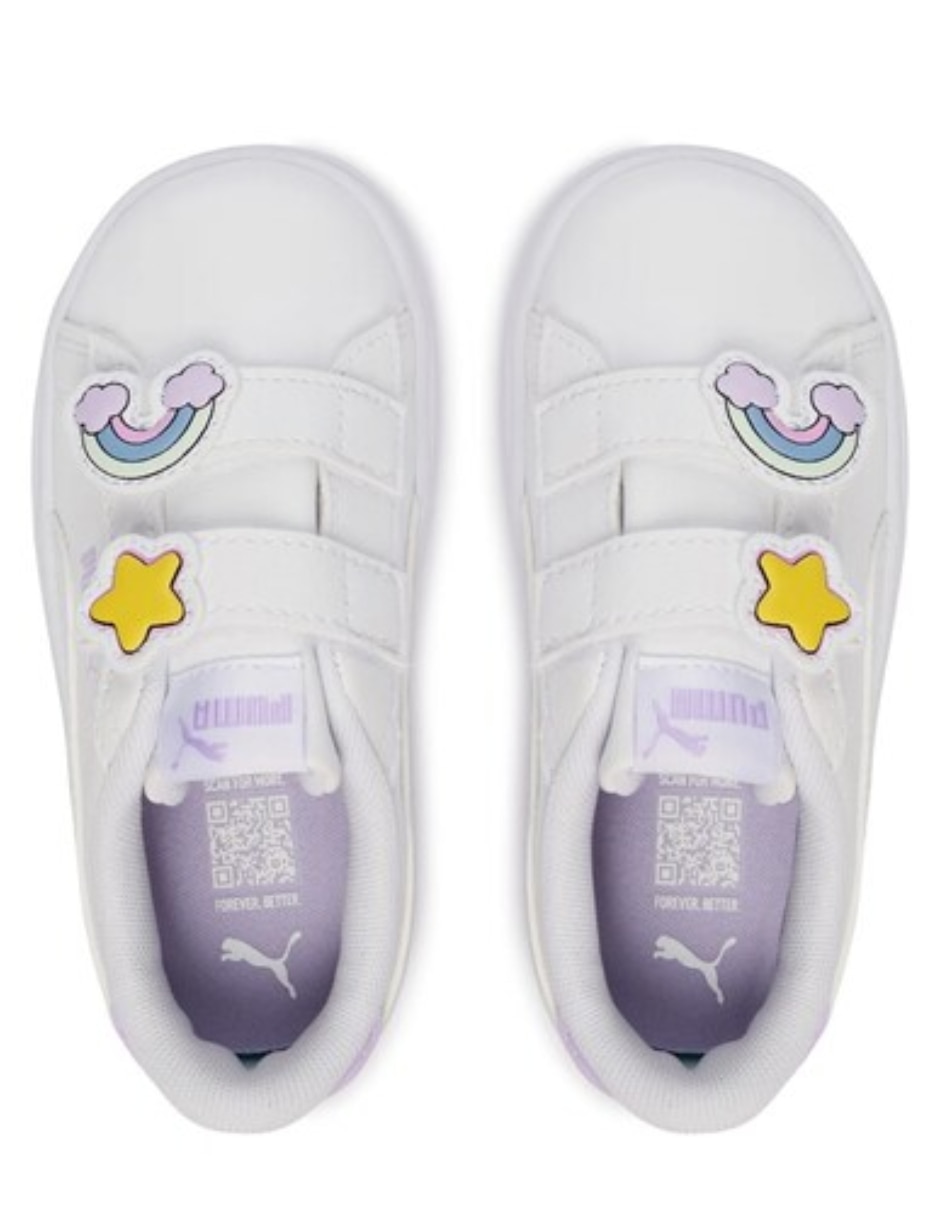 Tenis puma para bebé niña smash 3.0 badges