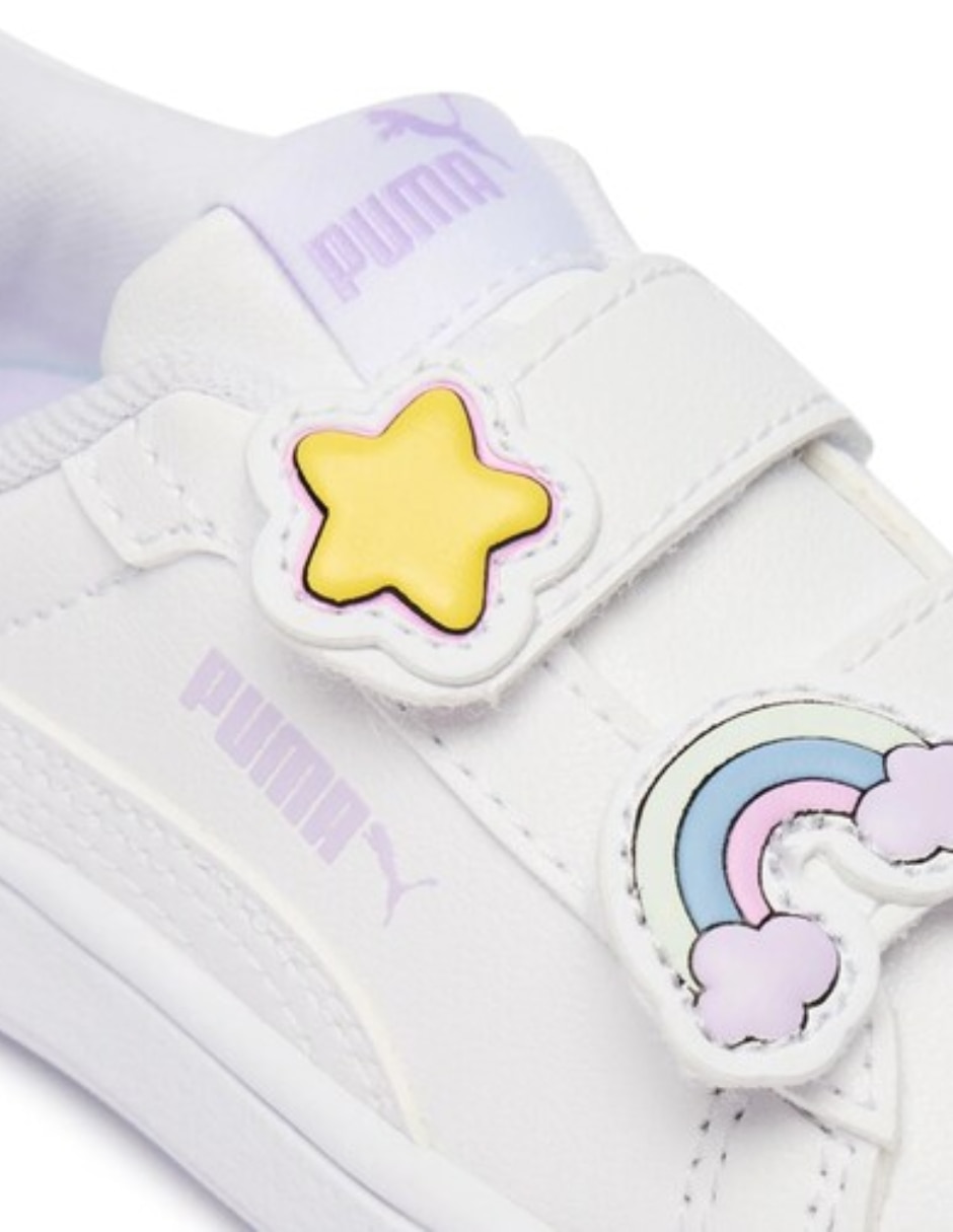Tenis puma para bebé niña smash 3.0 badges