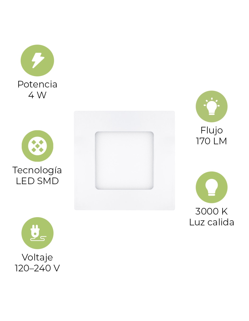 Lámpara estevez blanca flat square lum 5