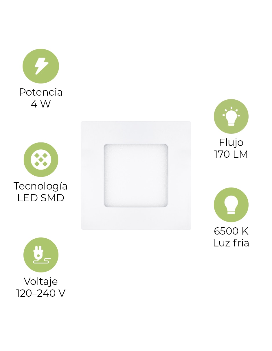 Lámpara estevez blanca flat square lum 4