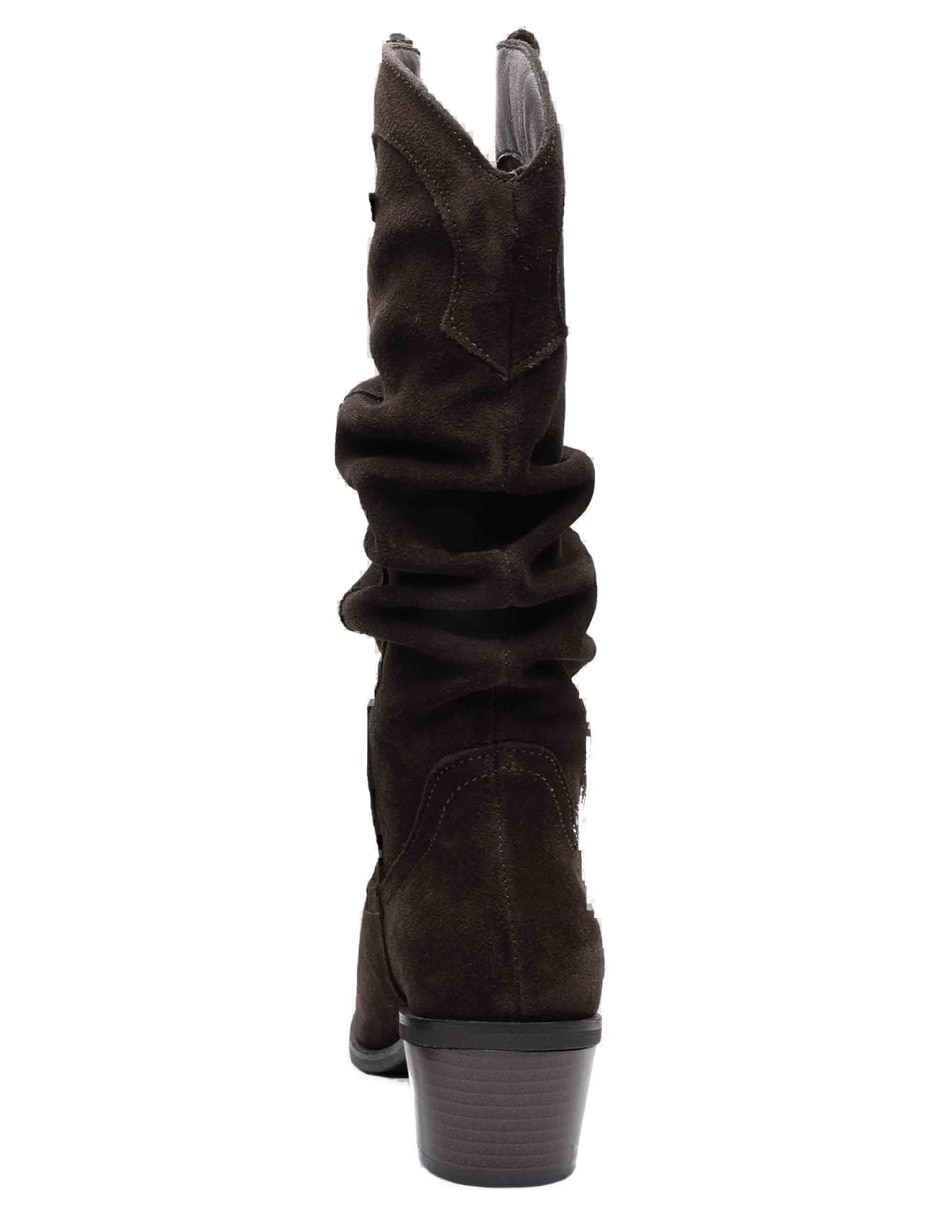 Bota cowboy arriba de la rodilla de piel para mujer 7