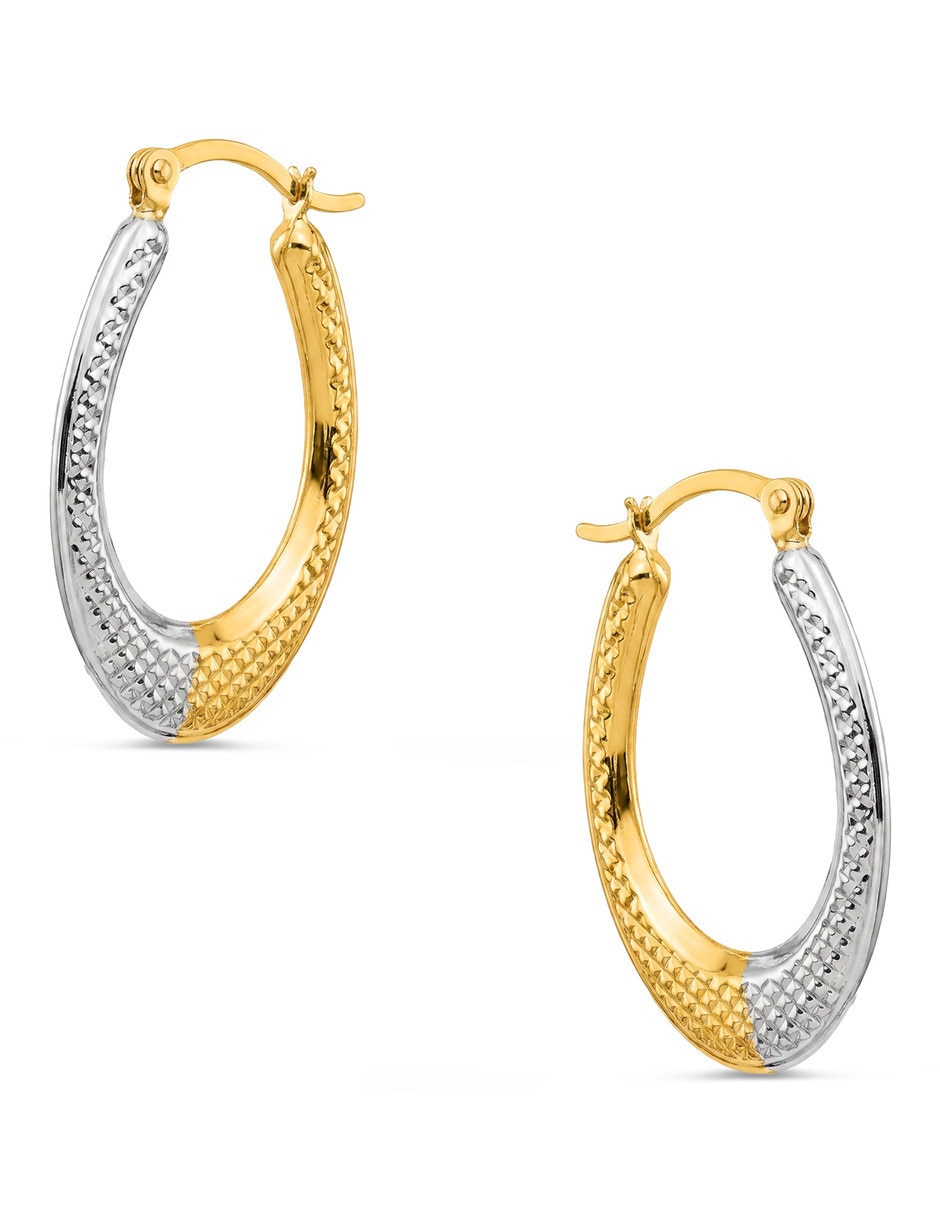 Arracadas de oro amarillo 14 k con acabado brillante 2