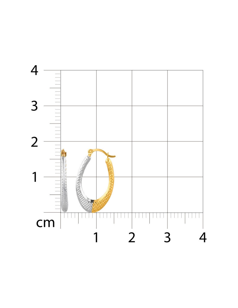 Arracadas de oro amarillo 14 k con acabado brillante 5