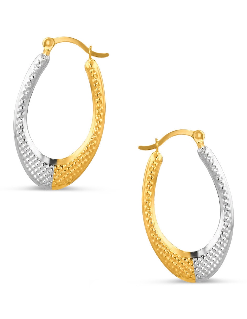 Arracadas de oro amarillo 14 k con acabado brillante 4