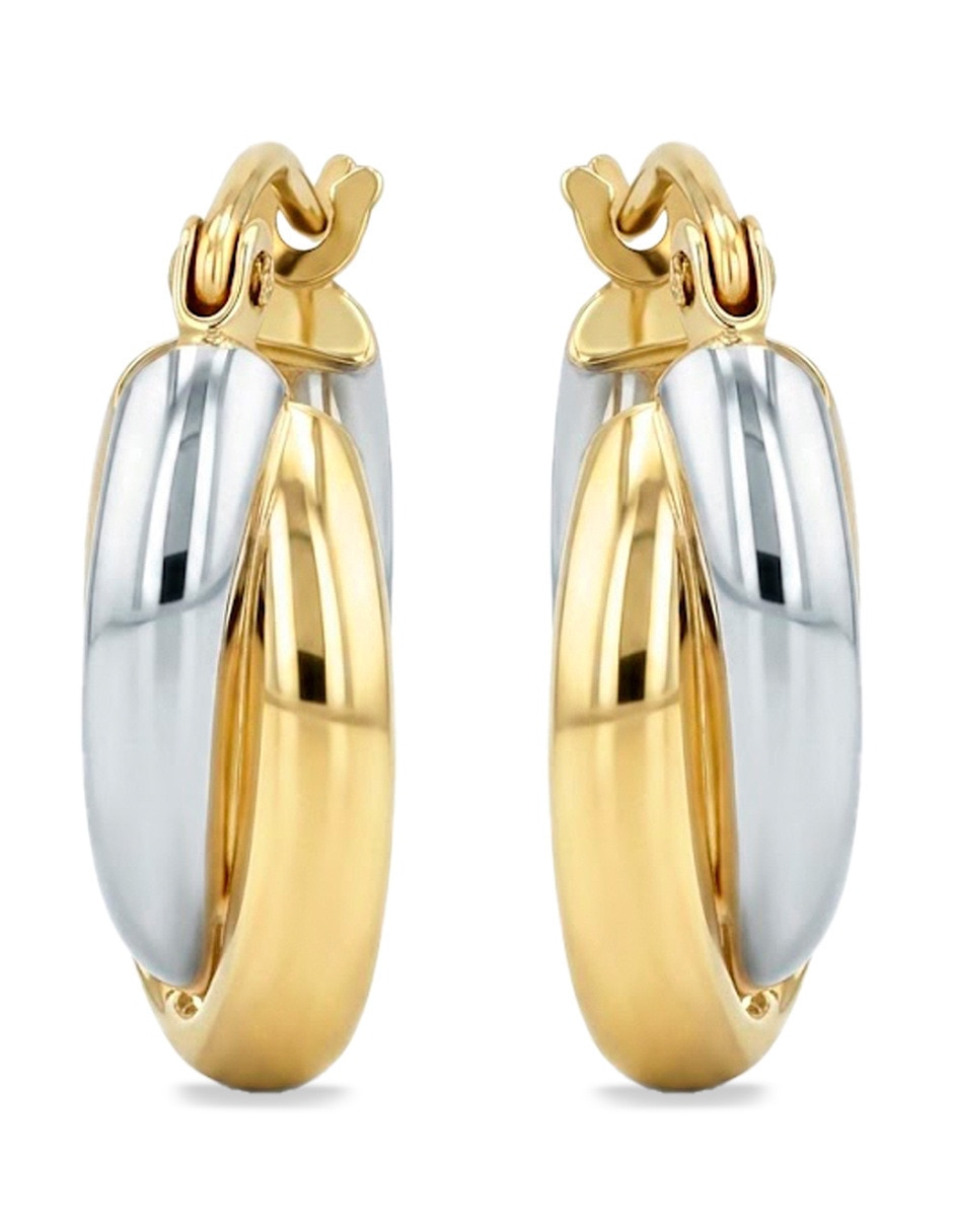 Arracadas de oro amarillo 14 k con acabado brillante