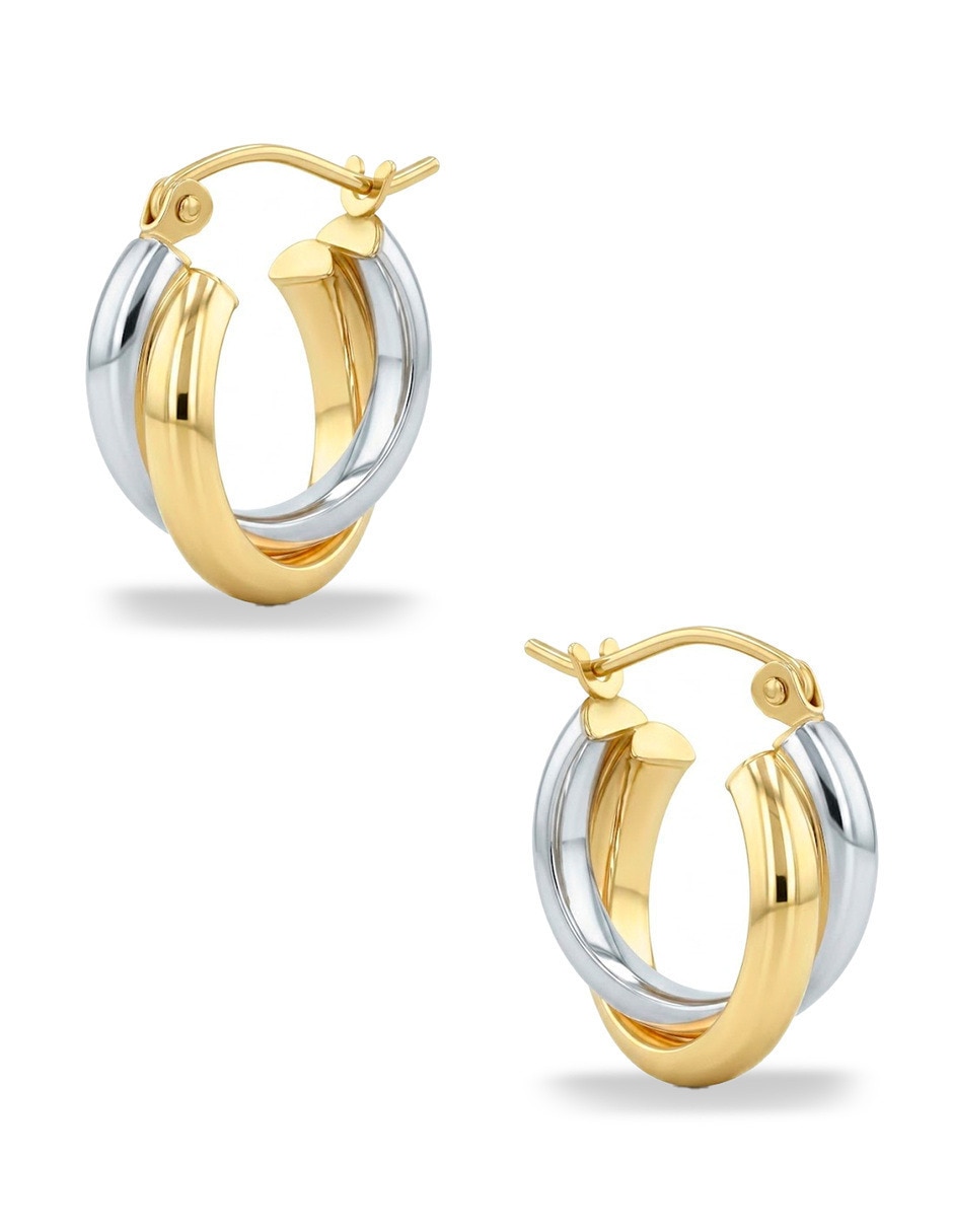 Arracadas de oro amarillo 14 k con acabado brillante 2