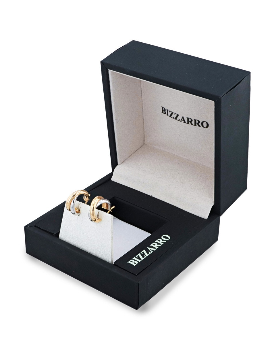Arracadas de oro amarillo 14 k con acabado brillante 3