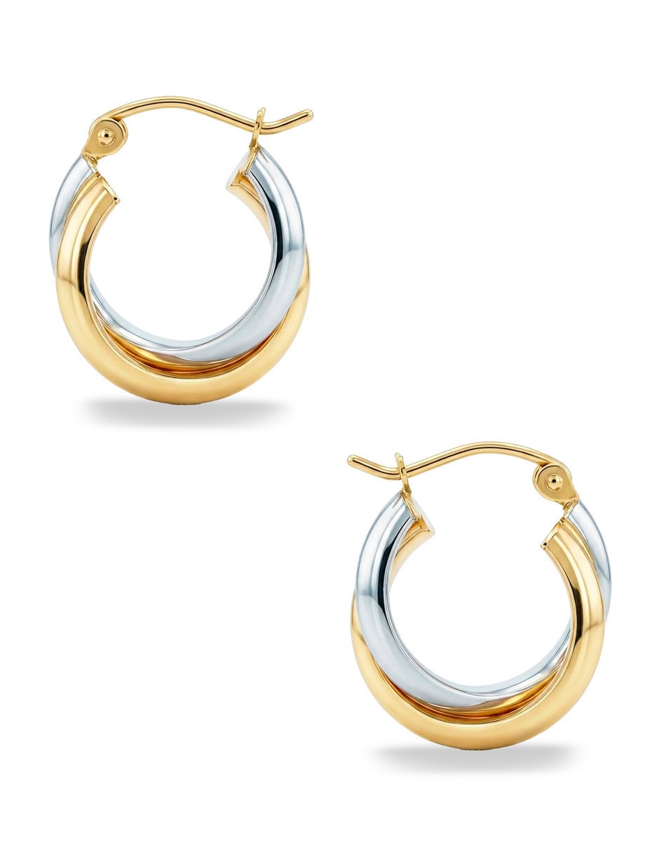 Arracadas de oro amarillo 14 k con acabado brillante 4