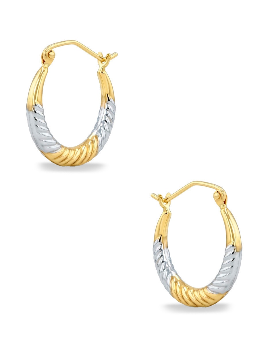 Arracadas de oro amarillo 14 k con acabado brillante 2
