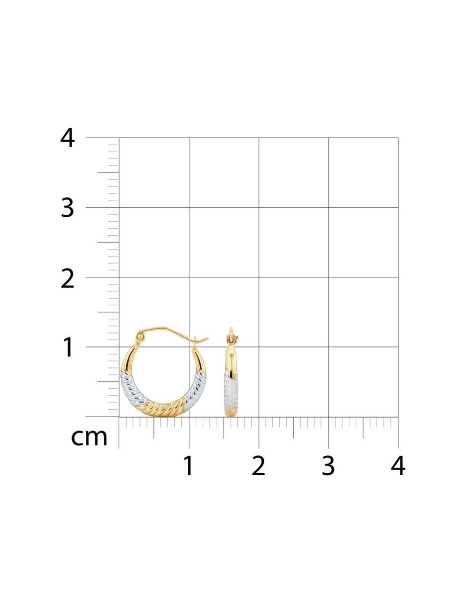 Arracadas de oro amarillo 14 k con acabado brillante 5