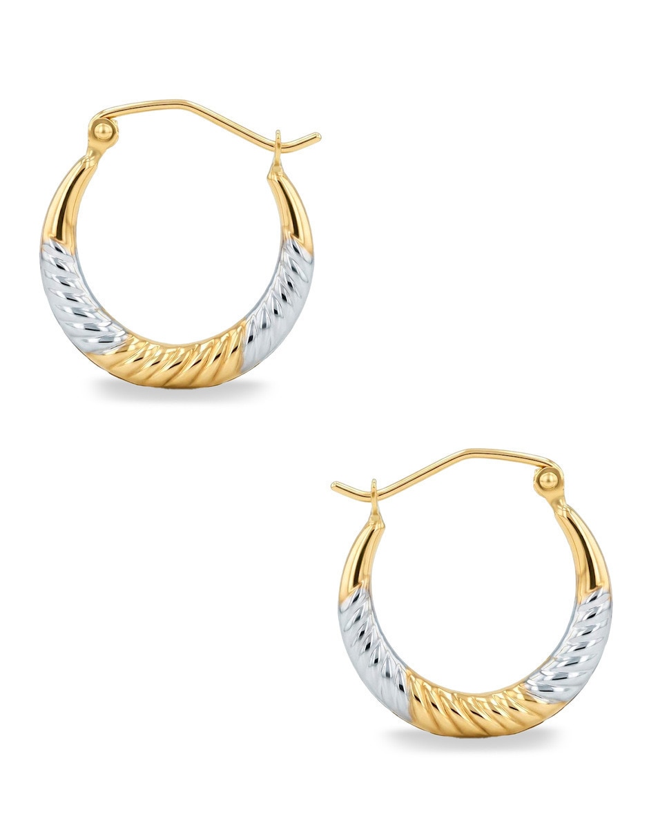 Arracadas de oro amarillo 14 k con acabado brillante 4