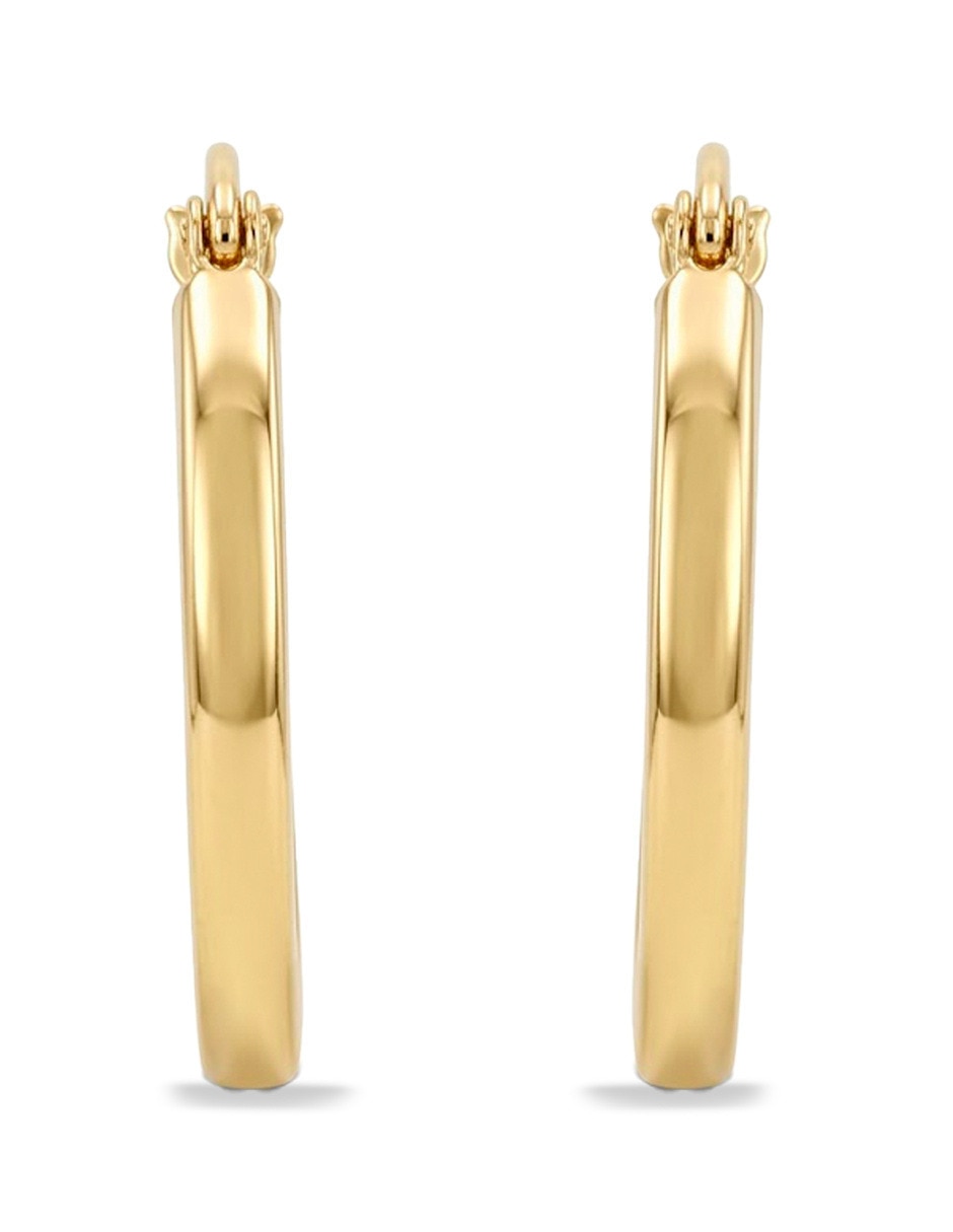 Arracadas de oro amarillo 14 k con acabado brillante