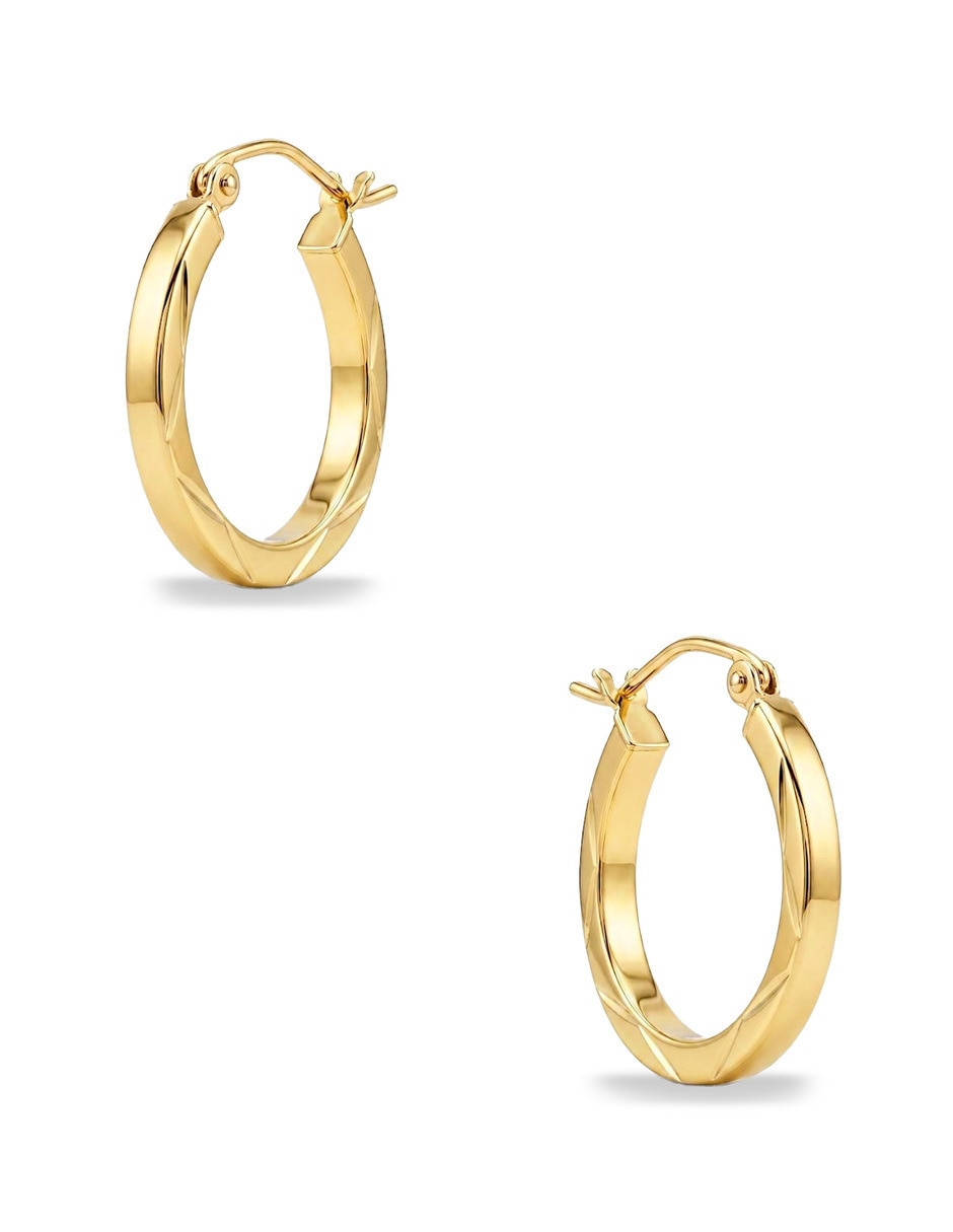 Arracadas de oro amarillo 14 k con acabado brillante 2