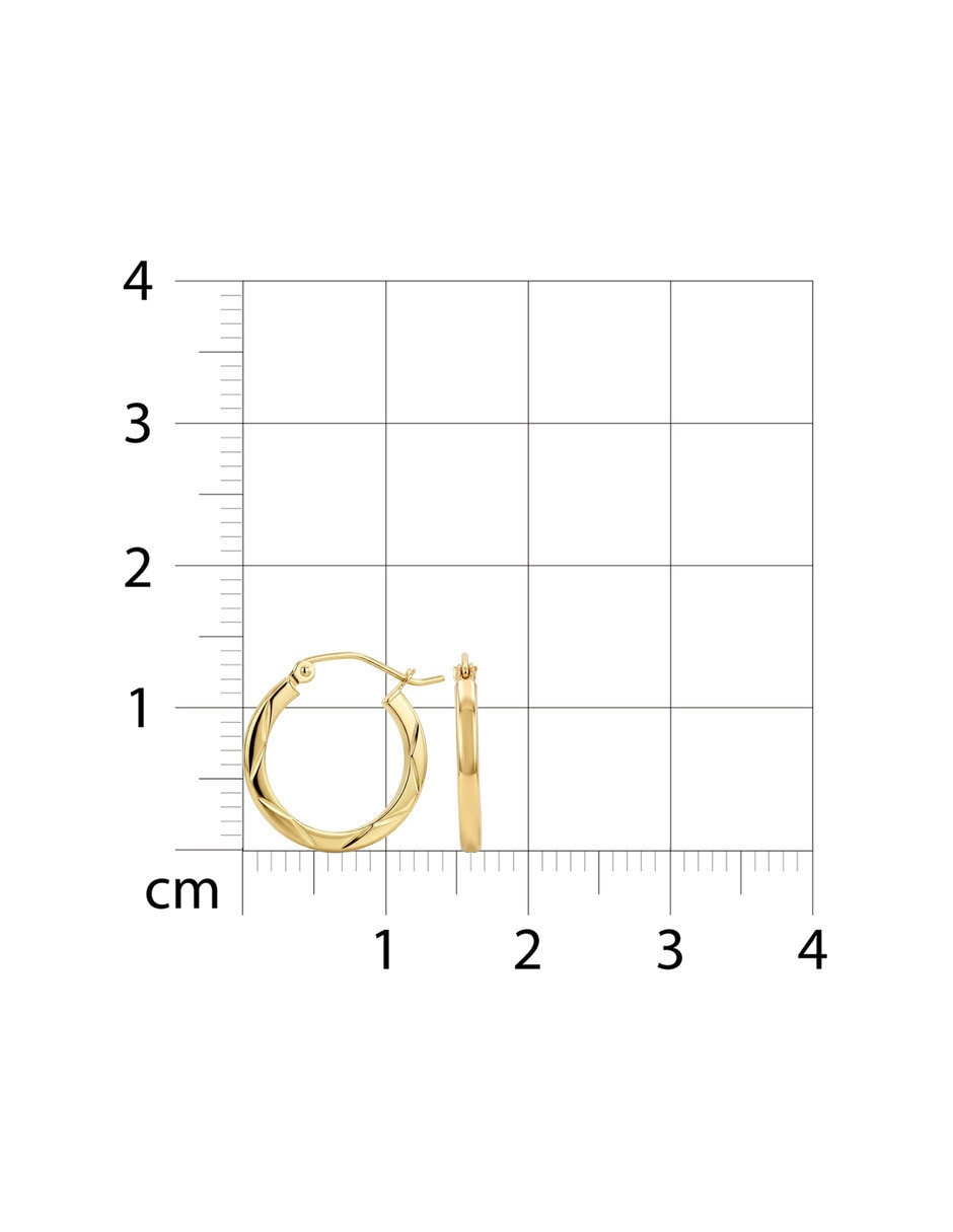 Arracadas de oro amarillo 14 k con acabado brillante 5
