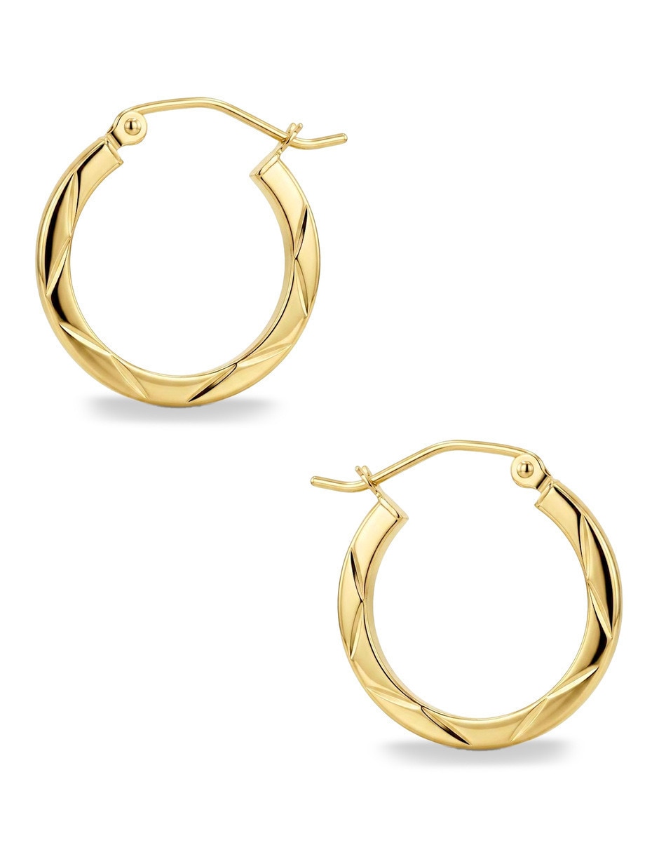 Arracadas de oro amarillo 14 k con acabado brillante 4