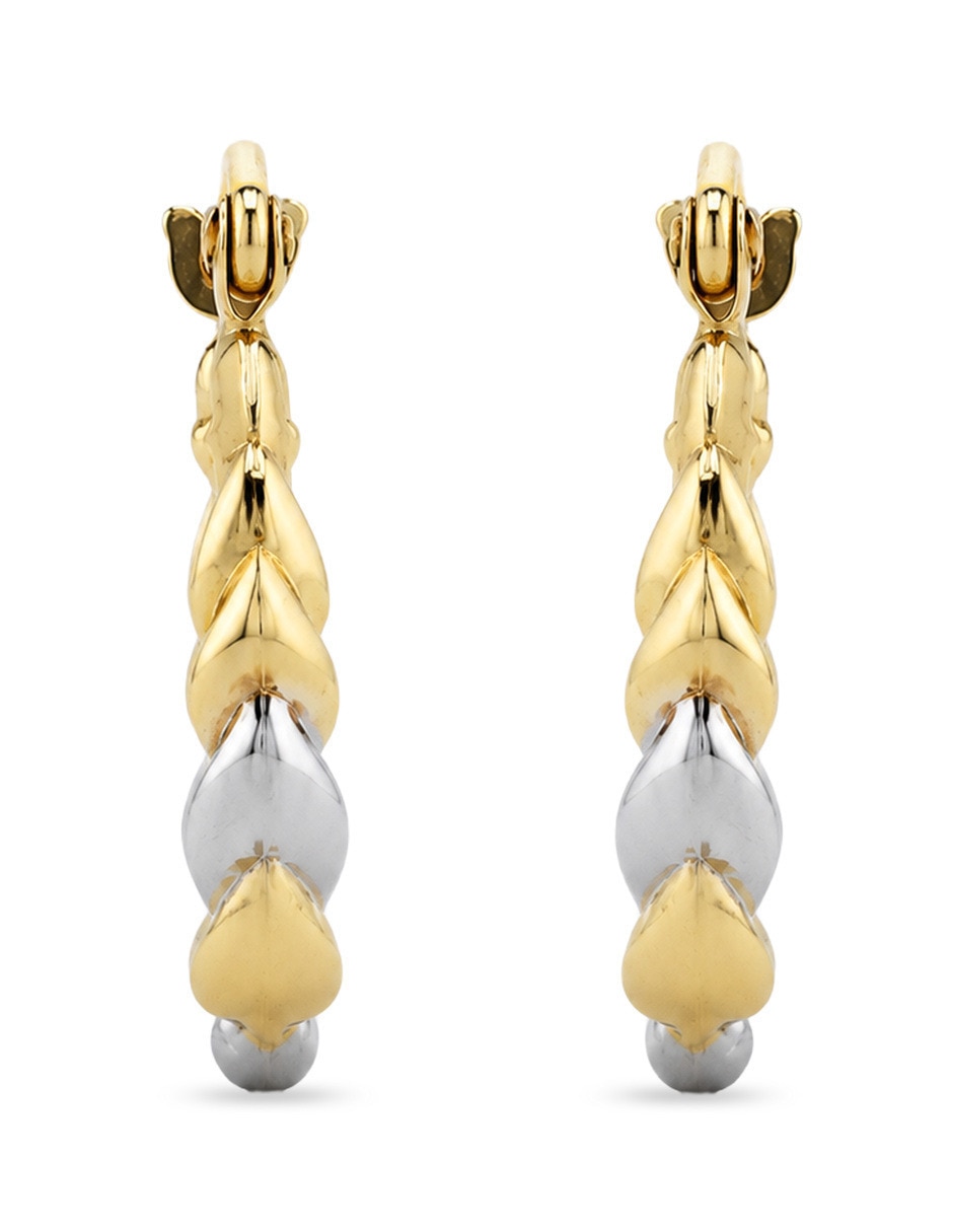 Arracadas de oro amarillo 14 k con acabado brillante