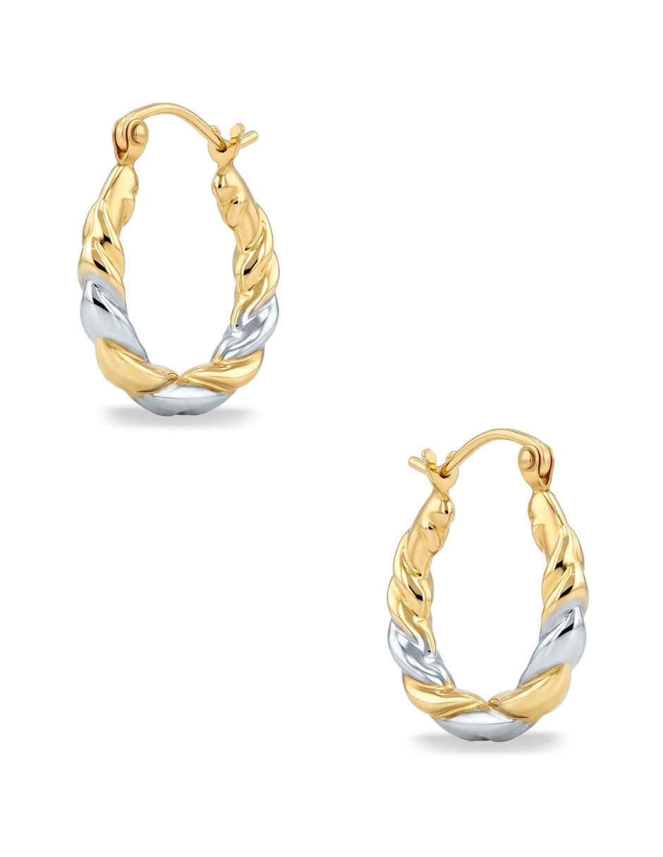 Arracadas de oro amarillo 14 k con acabado brillante 2
