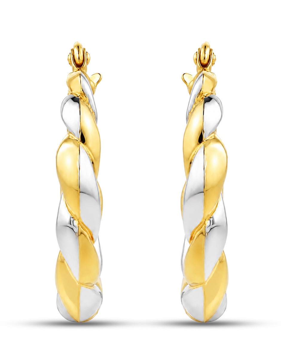 Arracadas de oro amarillo 14 k con acabado brillante Arracadas de oro amarillo 14 k con acabado brillante