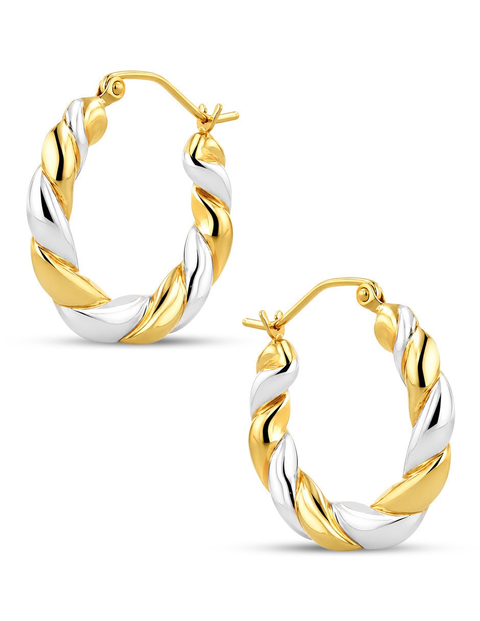 Arracadas de oro amarillo 14 k con acabado brillante 2