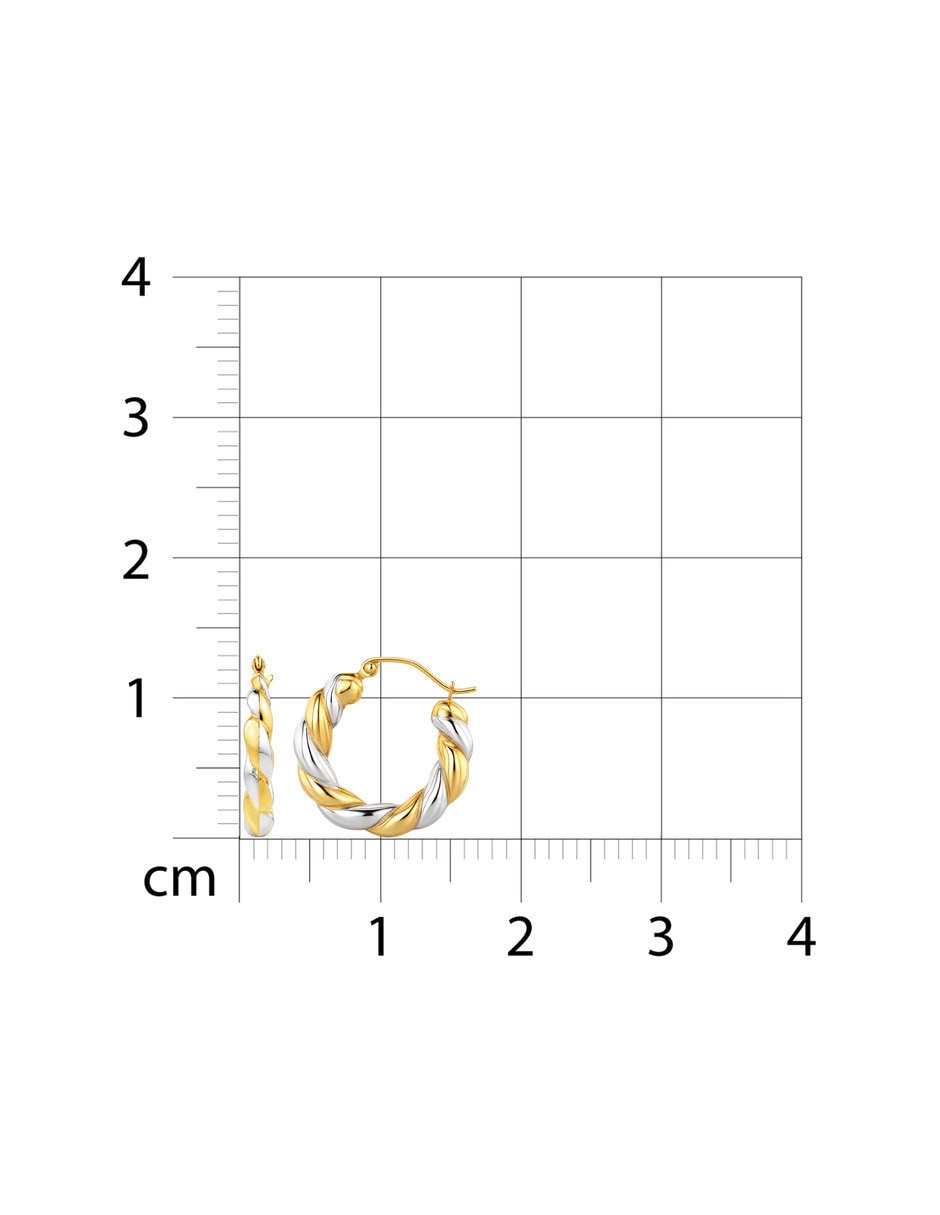 Arracadas de oro amarillo 14 k con acabado brillante 5