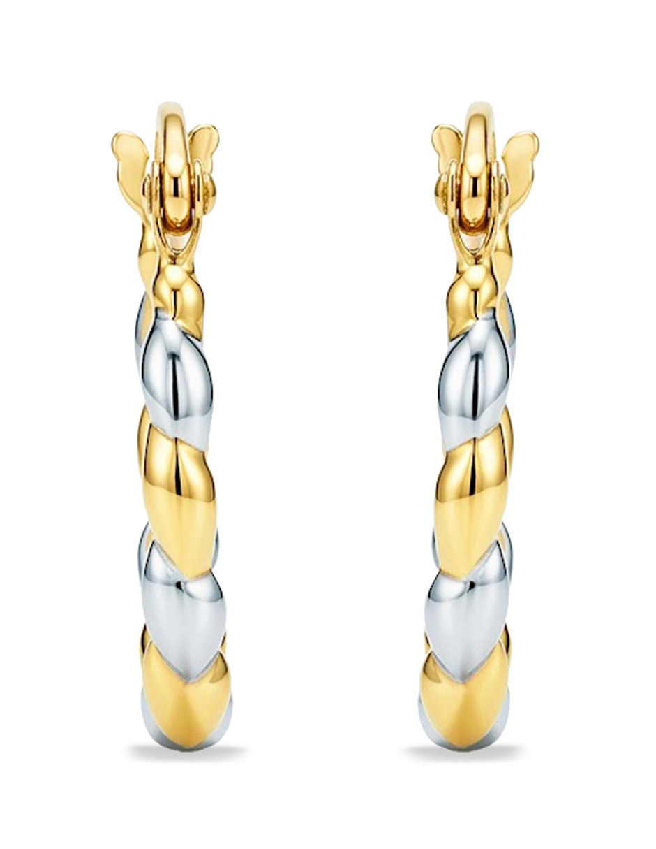 Arracadas de oro amarillo 14 k con acabado brillante