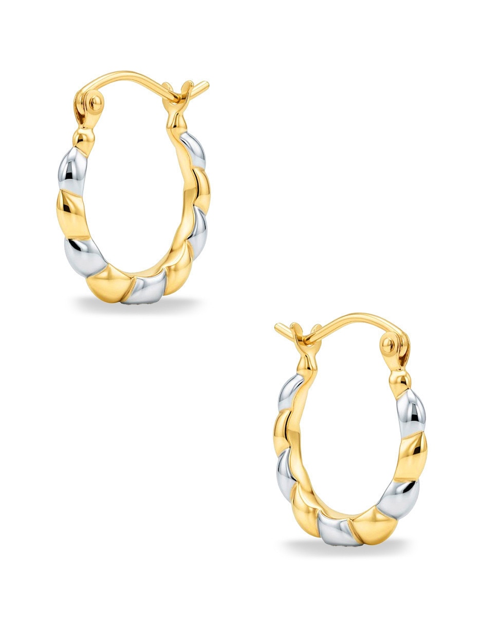 Arracadas de oro amarillo 14 k con acabado brillante 2