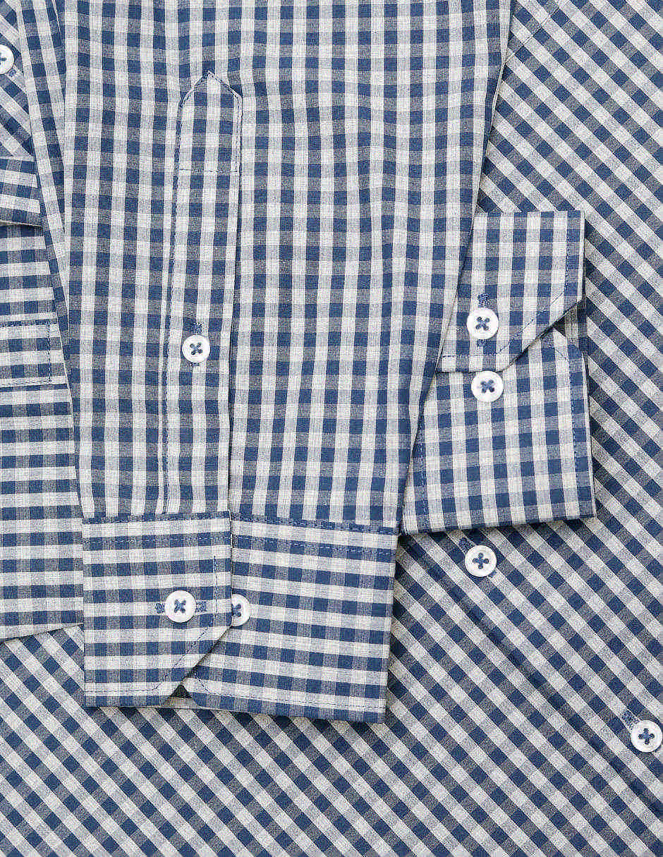 Camisa casual manchester de algodón manga larga para hombre