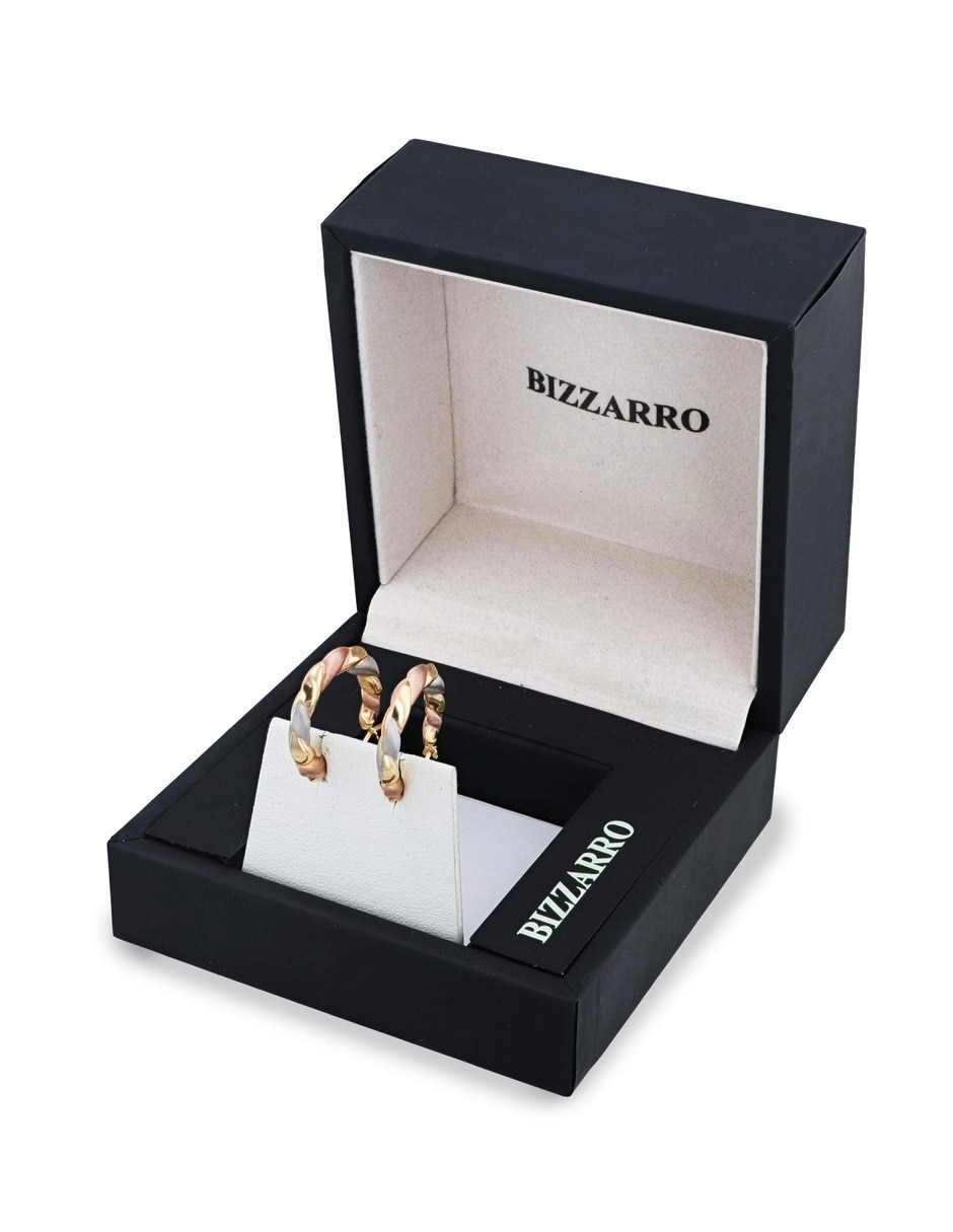 Arracadas de oro florentino 14 k con acabado brillante 3