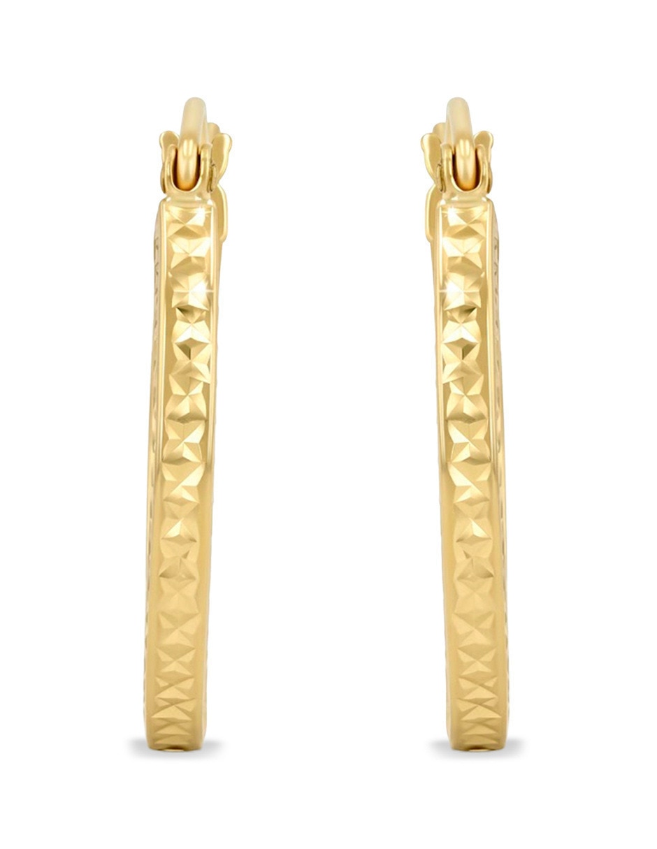 Arracadas de oro amarillo 14 k con acabado brillante