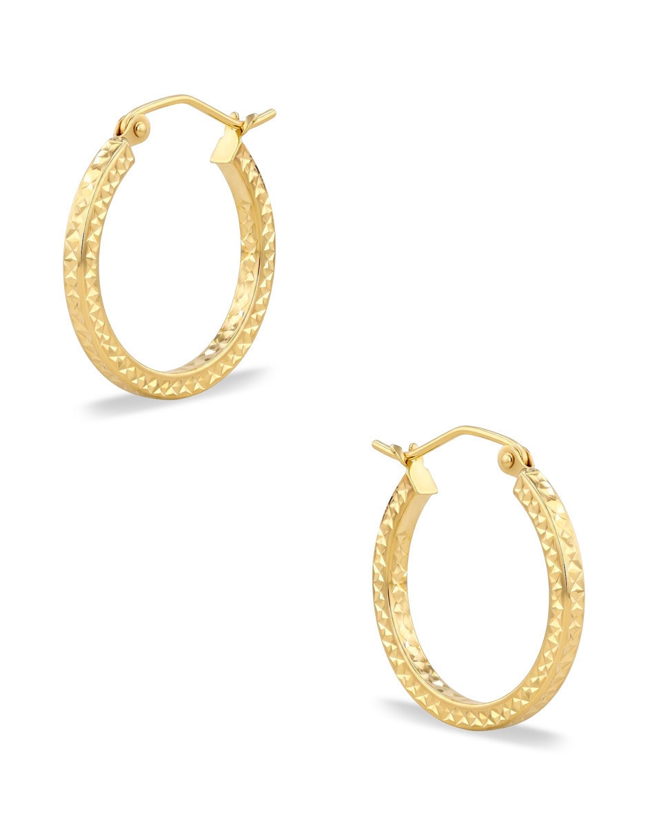 Arracadas de oro amarillo 14 k con acabado brillante 2