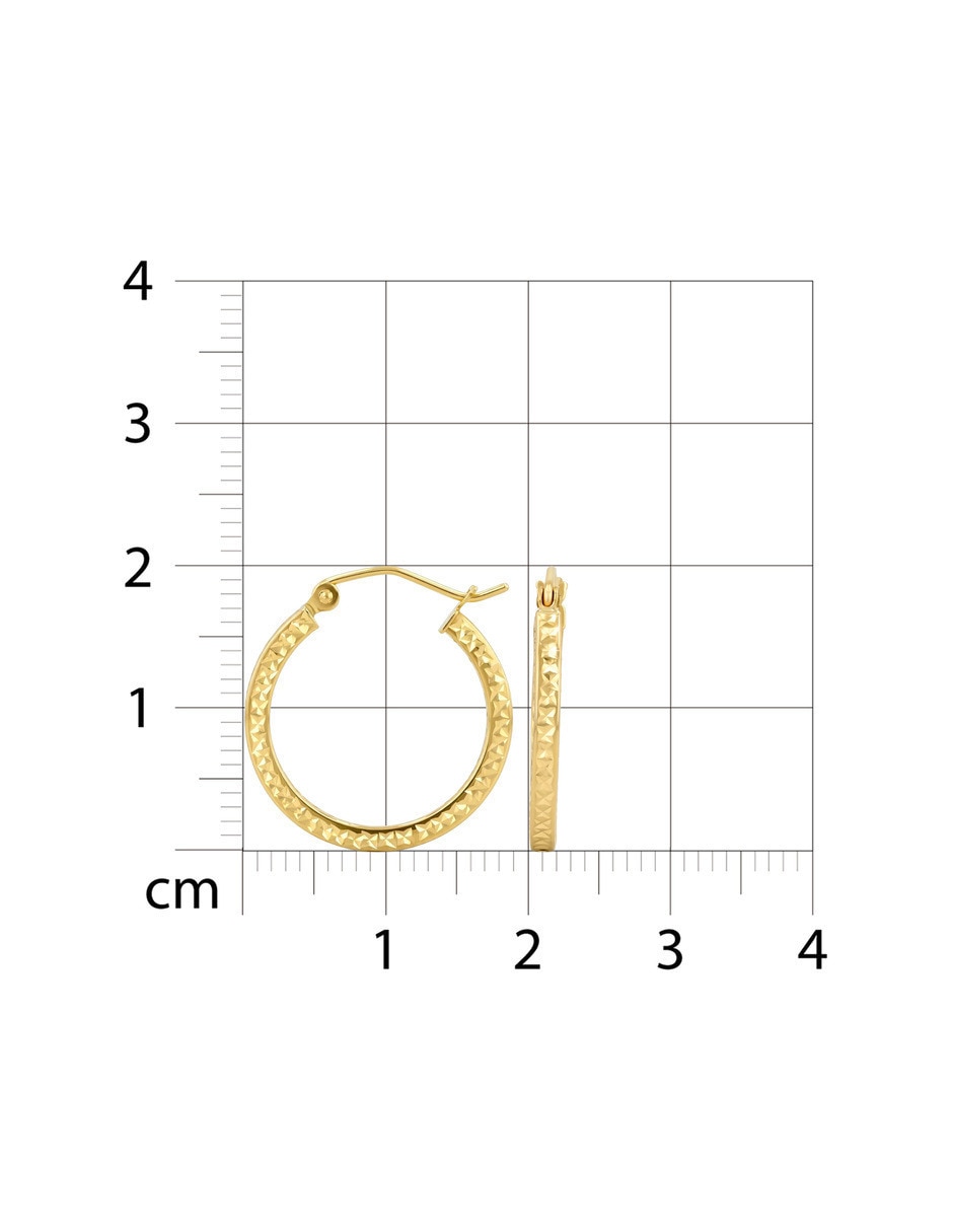 Arracadas de oro amarillo 14 k con acabado brillante 5