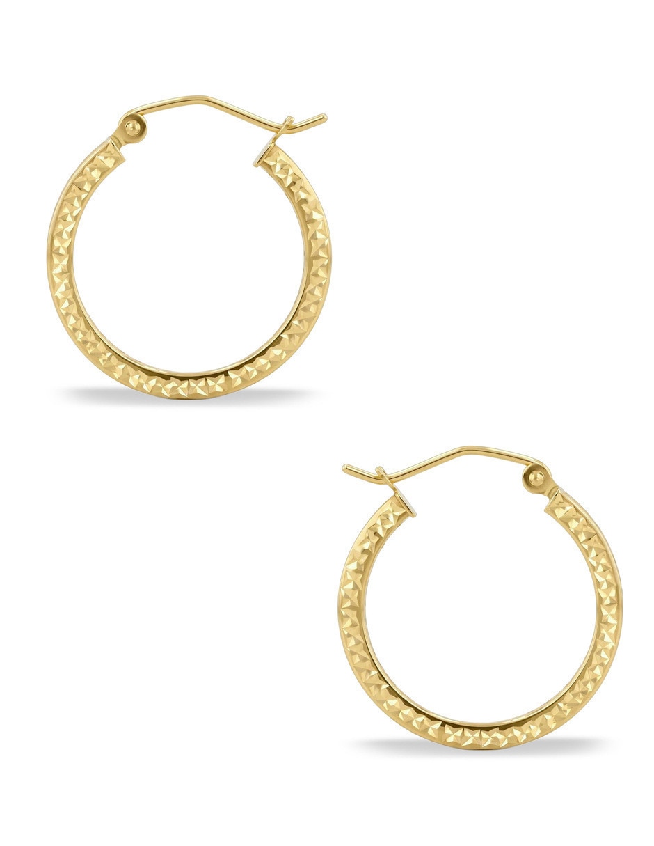 Arracadas de oro amarillo 14 k con acabado brillante 4