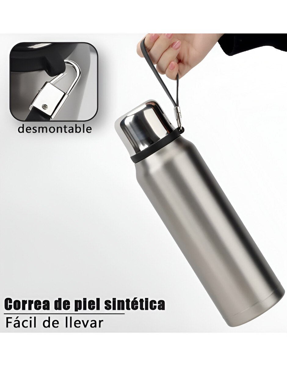 Termo de acero inoxidable con tapa rosca 1L 3