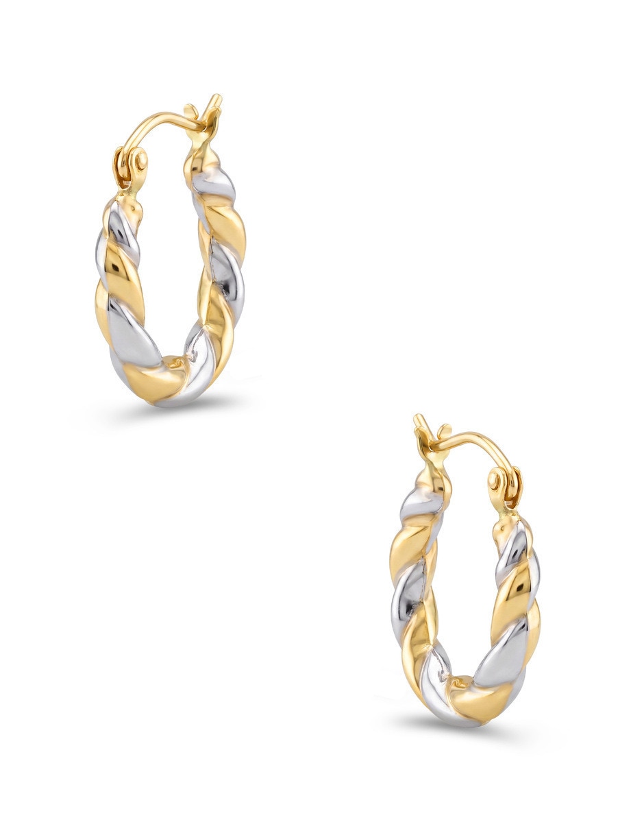 Arracadas de oro amarillo 14 k con acabado brillante 2