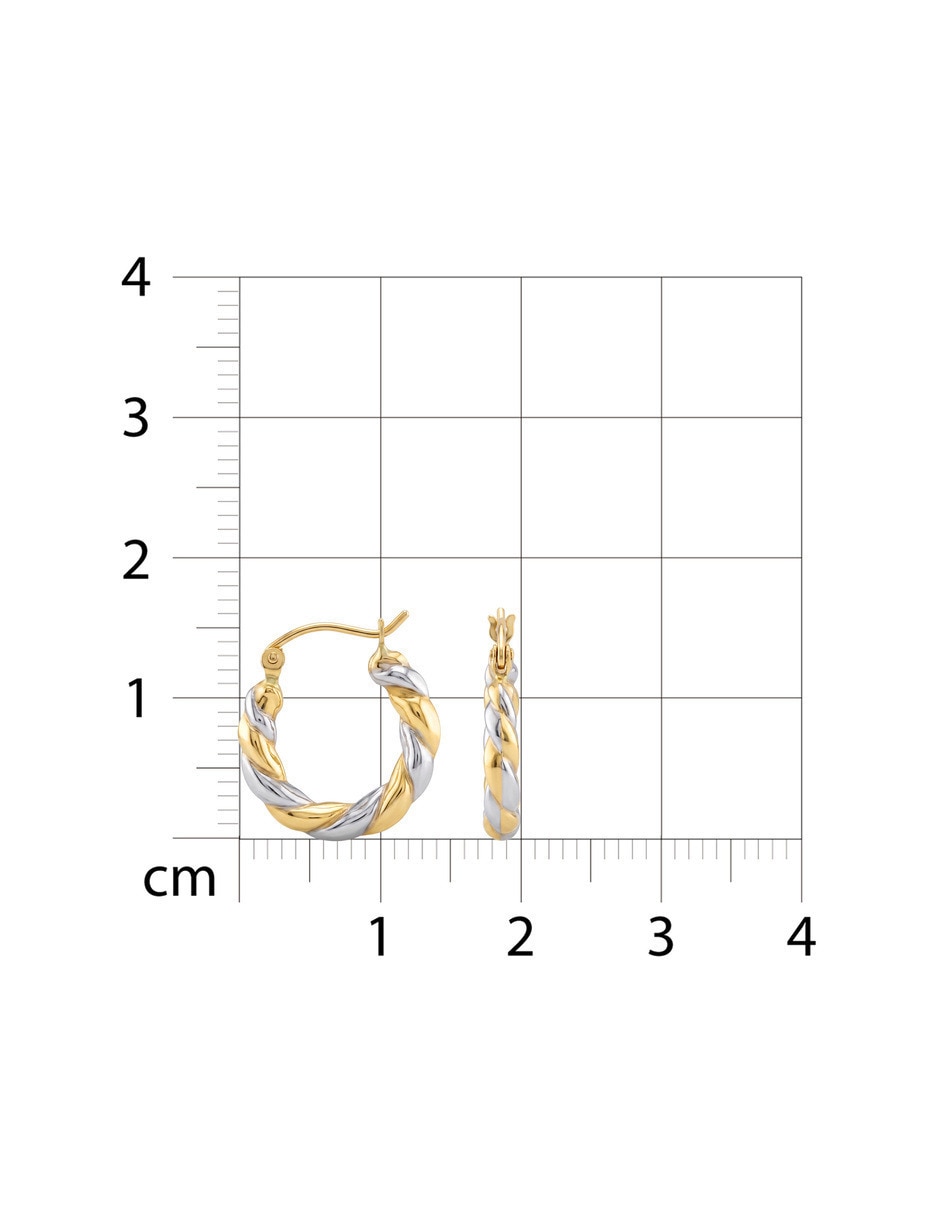 Arracadas de oro amarillo 14 k con acabado brillante 5