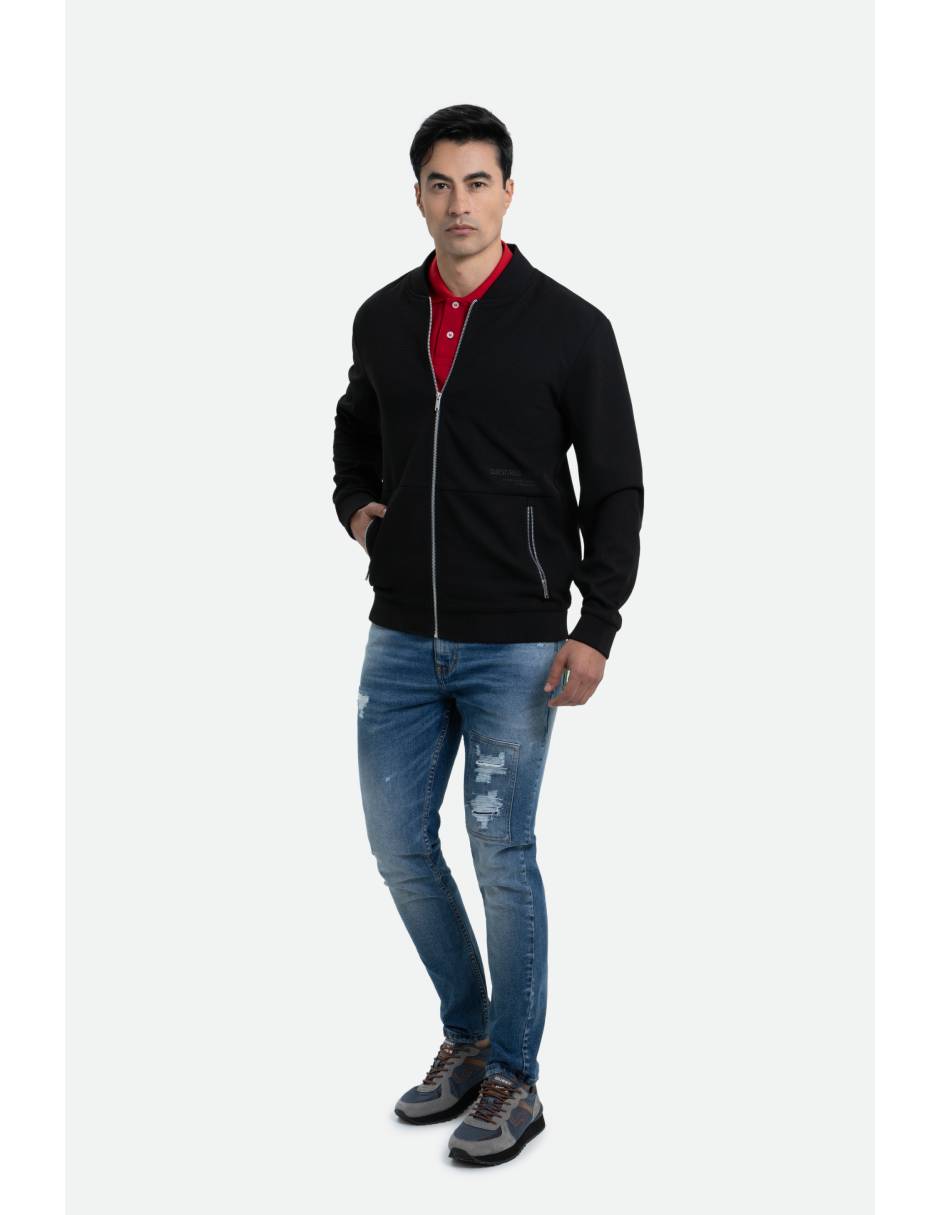 Chamarra bomber con bolsillos para hombre 4