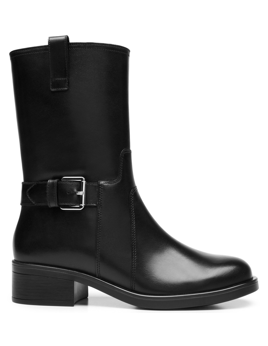 Bota media pierna de piel para mujer Bota media pierna de piel para mujer