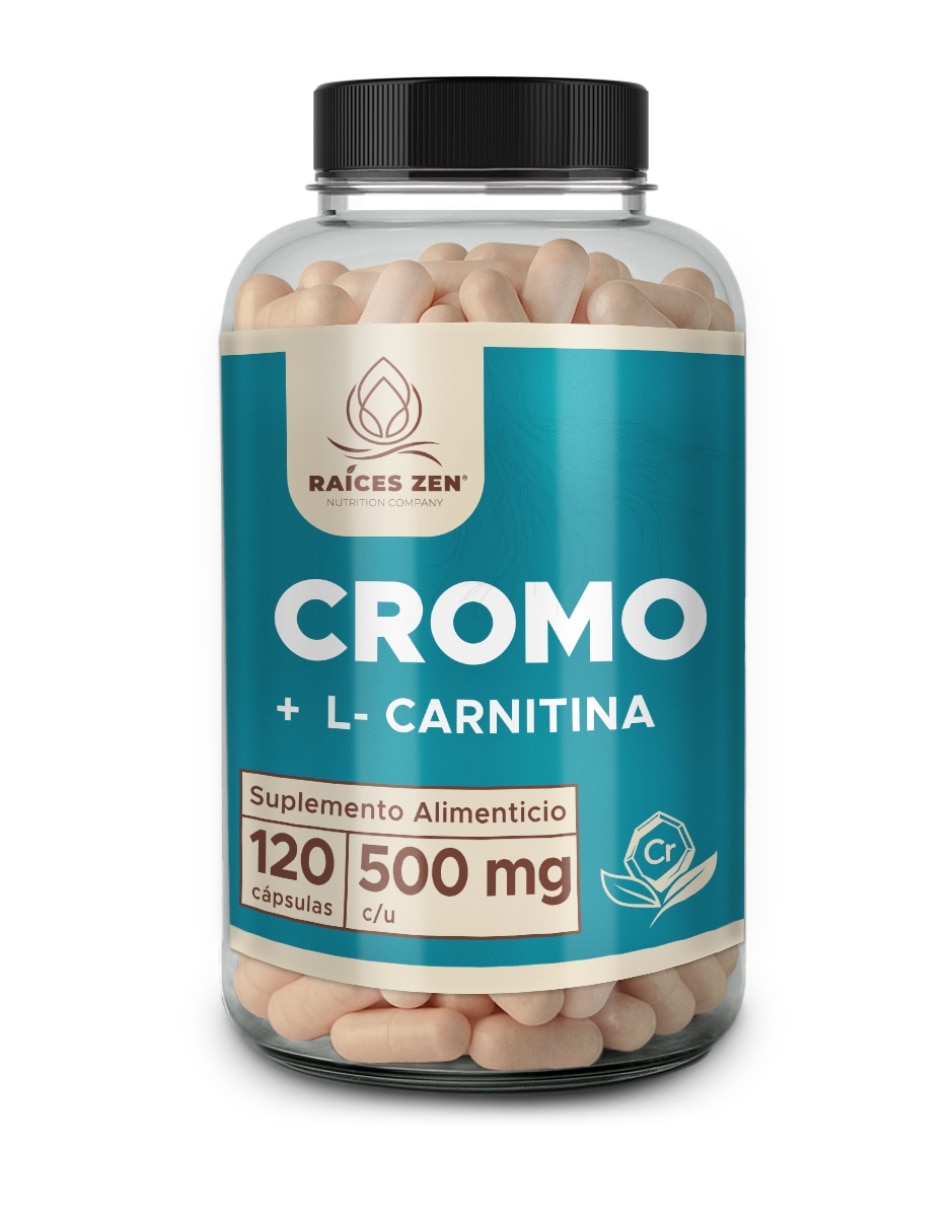 Cromo + L-Carnitina 120 Cápsulas RAÍCES ZEN con cromo Cromo + L-Carnitina 120 Cápsulas RAÍCES ZEN con cromo