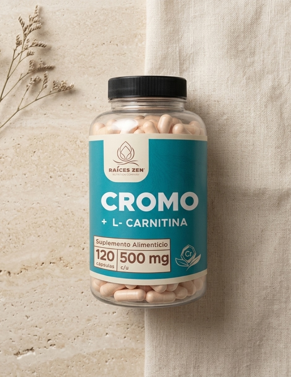 Cromo + L-Carnitina 120 Cápsulas RAÍCES ZEN con cromo 4
