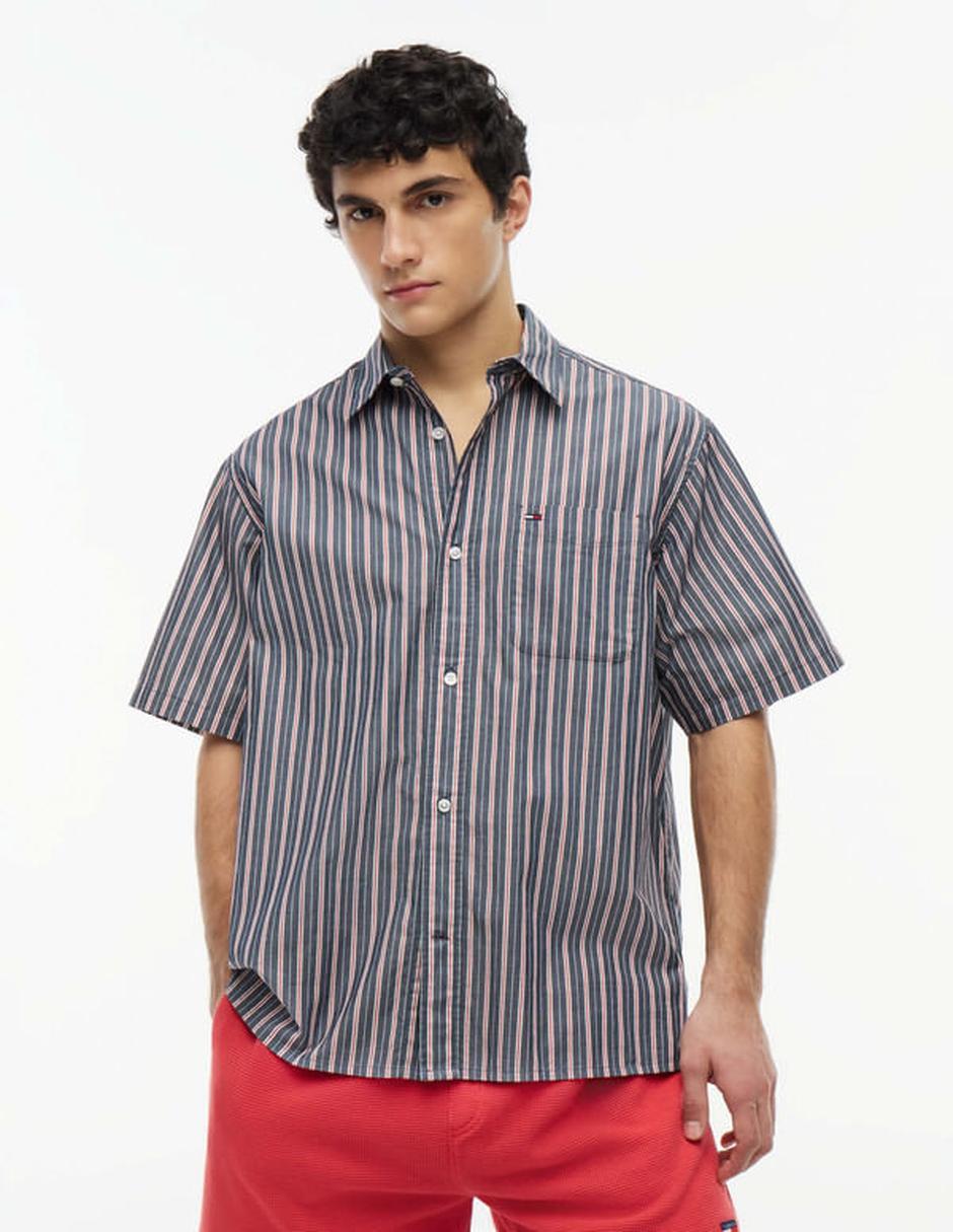 Camisa casual de algodón manga corta para hombre
