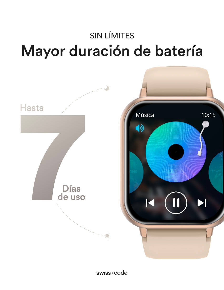 Smartwatch SWISS CODE Square 2 GPT + Nua Clip unisex