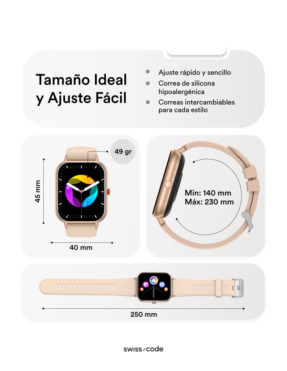 Smartwatch SWISS CODE Square 2 GPT + Nua Clip unisex