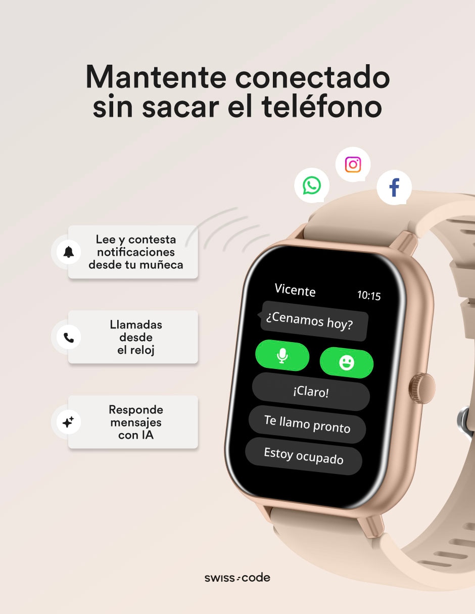 Smartwatch SWISS CODE Square 2 GPT + Nua Clip unisex